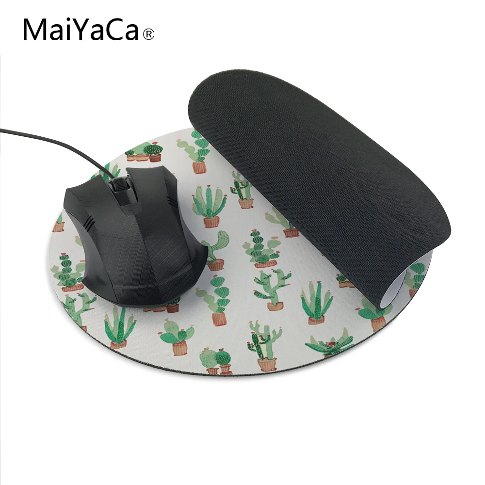 MaiYaCa горячий милый кактус 20*20 см или 22*22 см Коврик для мыши контроль скорости коврик Карманный кактус круглый коврик для мыши