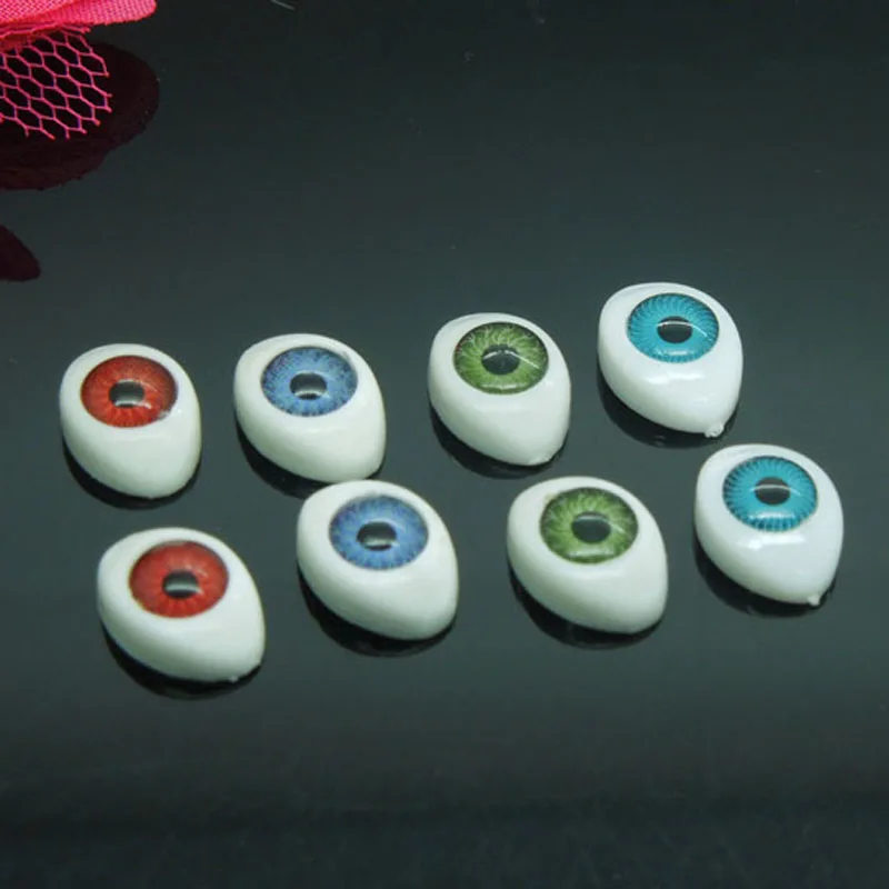 40Pcs(20pairs) Half Plastic Doll Eyes Mix color BJD EYES, Oval Doll Dollfie Eyes Eyeballs