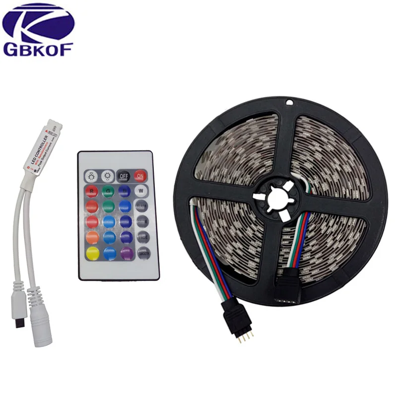 

Music LED Strip 5M SMD5050 Waterproof 60LEDs/M RGB Strips LED Strip Light+Music Sound Sensor IR Controller/24keys/44keys Tape