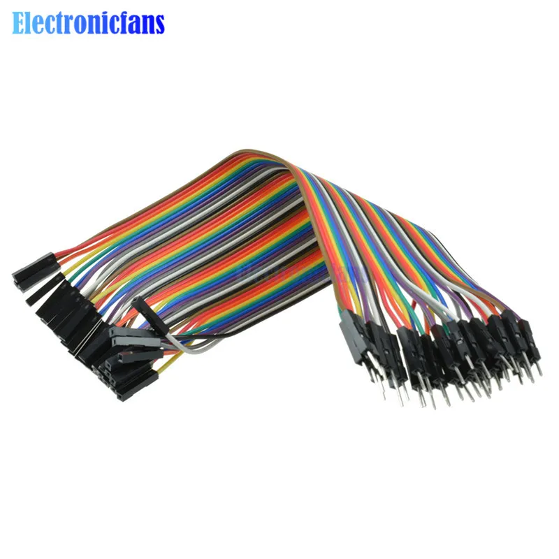 10*40 шт в ряд Dupont кабель 20 см 2 54 мм 1pin 1 p-1 p папа к женскому перемычку для Arduino