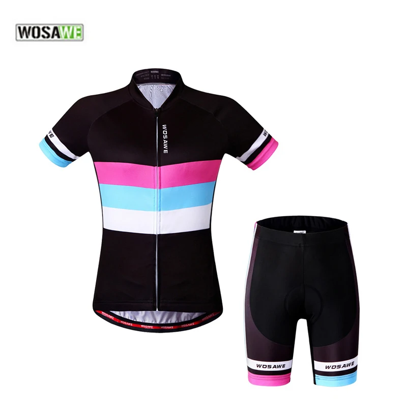 

WASOWE Women Cycling Set Ciclismo Bike Clothes Bicycle Jersey and Short Sportswear Cycle 3D GEL Pad Shorts Riding Clothing Sport