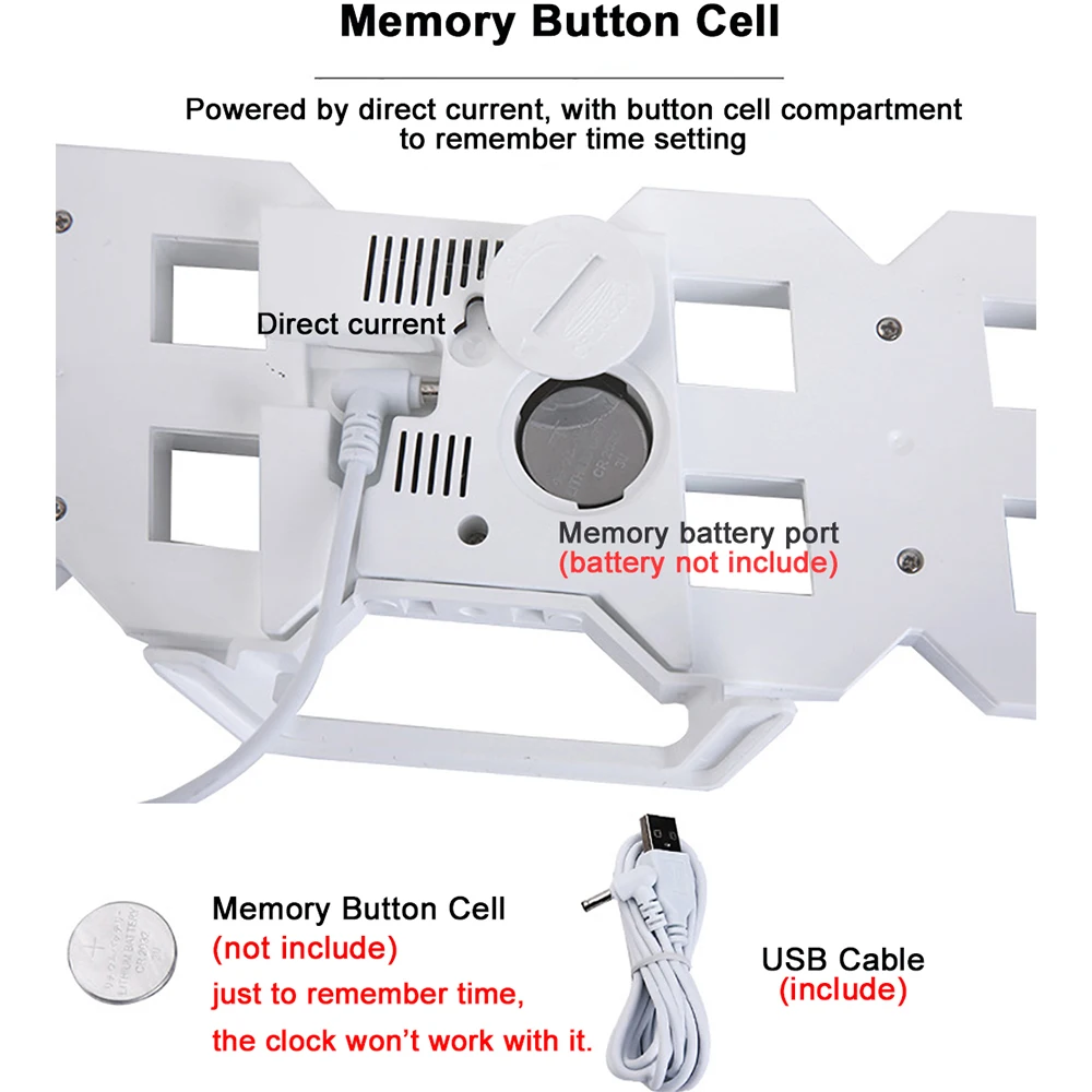 Reloj de pared Digital de 3D LED de alarma de reloj electrónico escritorio relojes con la temperatura, 12/24 horas de Reloj de pared Digital de 3D LED de alarma de reloj electrónico escritorio relojes con la temperatura, 12/24 horas de
