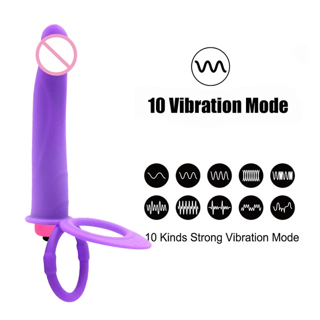 Double Penetration Vibrator Sex Toys Penis Strapon Dildo Vibrator, Strap On  Penis Anal Plug for Man,