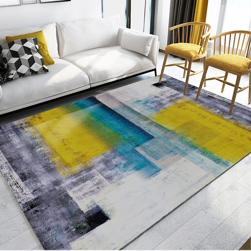 Nordic стиль геометрический узор ковры большой размеры гостиная спальня Чай Таблица ковры и s прямоугольные Нескользящие коврики
