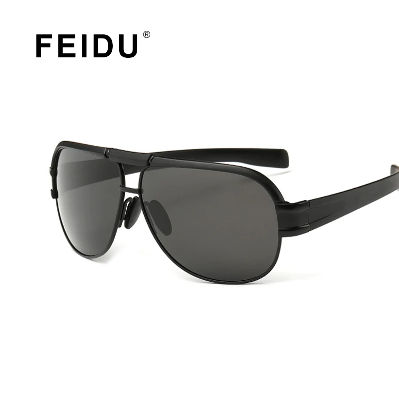 FEIDU 2016 Fashion Wide Temple Polarized Pilot Sunglasses Men Brand