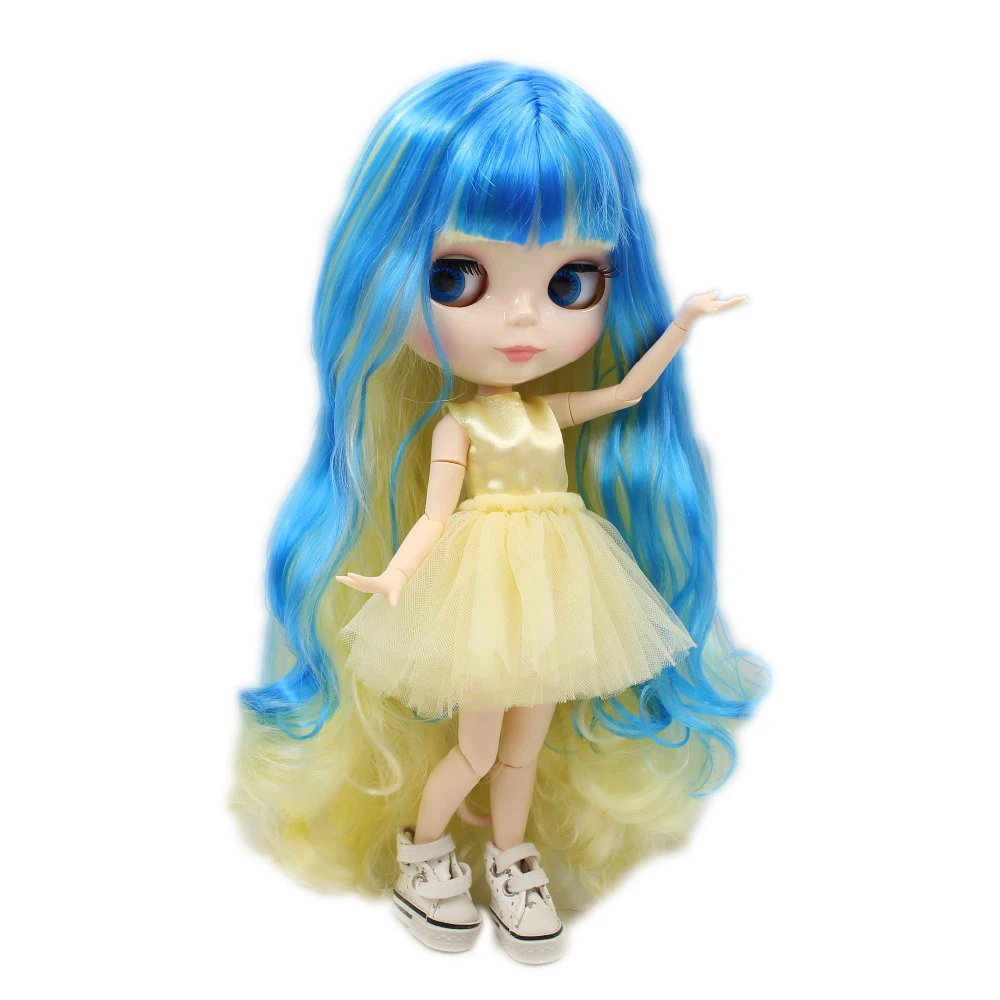 factory blyth doll blue mix yellow hair white skin joint body 1/6 30cm BL288/6208 factory blyth doll blue mix yellow hair white skin joint body 1/6 30cm BL288/6208