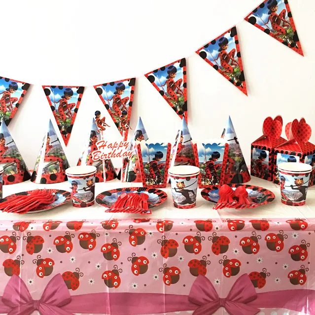 71pcs lot ladybug party set kids birthday party plates cups ladybug