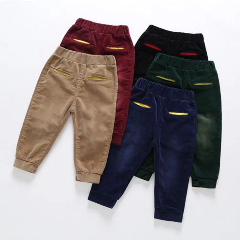 Осень-зима, Детские однотонные штаны для мальчиков, обтягивающие брюки, длинные брюки-карандаши, детская одежда, леггинсы для мальчиков