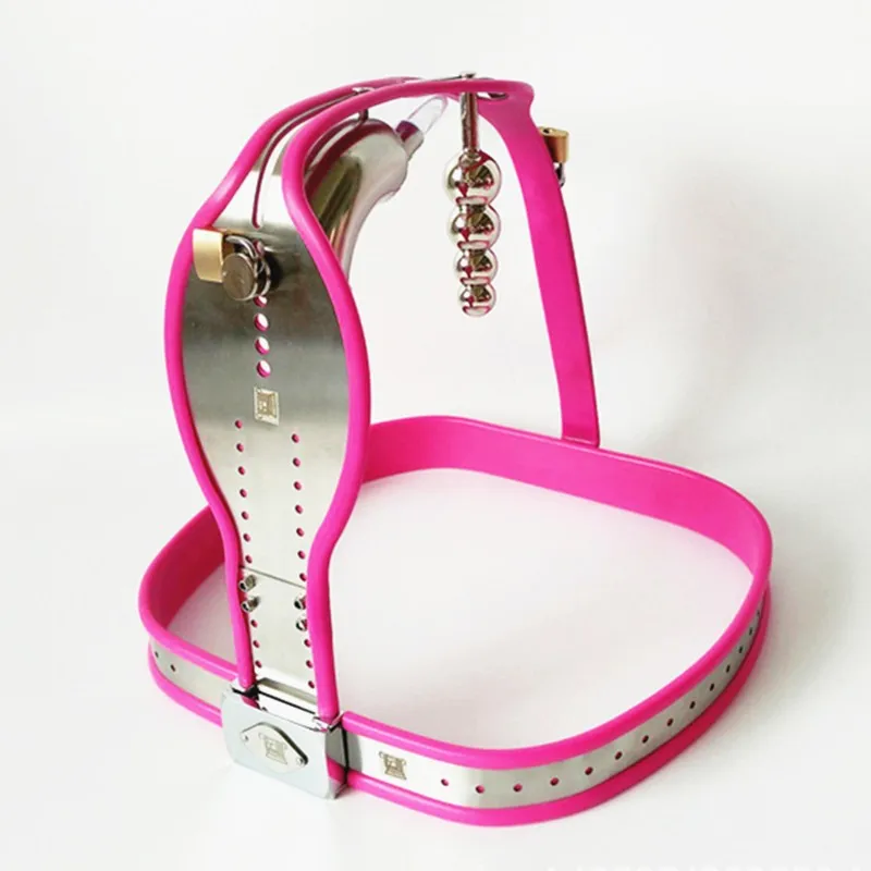 Stainless Steel Male Chastity Belt+Anal Plug Cock Cages with Urethral Catheter Penis Ring Chastity Device Sex Toys for Men G7 4