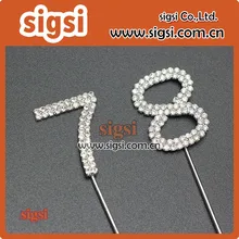 Серебристый со стразами торт Топпер для дня рождения и свадьбы