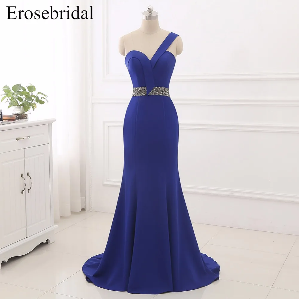 

2019 Mermaid Evening Dresses Erosebridal New Formal Women Gowns Prom Dress One Shoulder Vestido De Festa Zipper Back