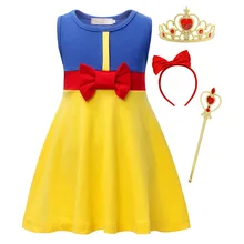 AmzBarley Girls Snow White Dress Kid Princess costume Halloween Birthday Party Cosplay Outfit 2-10T girls summer Bowknot clothes women girls superhero alien starfire teen titans go outfit cosplay halloween costume princess koriand r suit xmas birthday gift