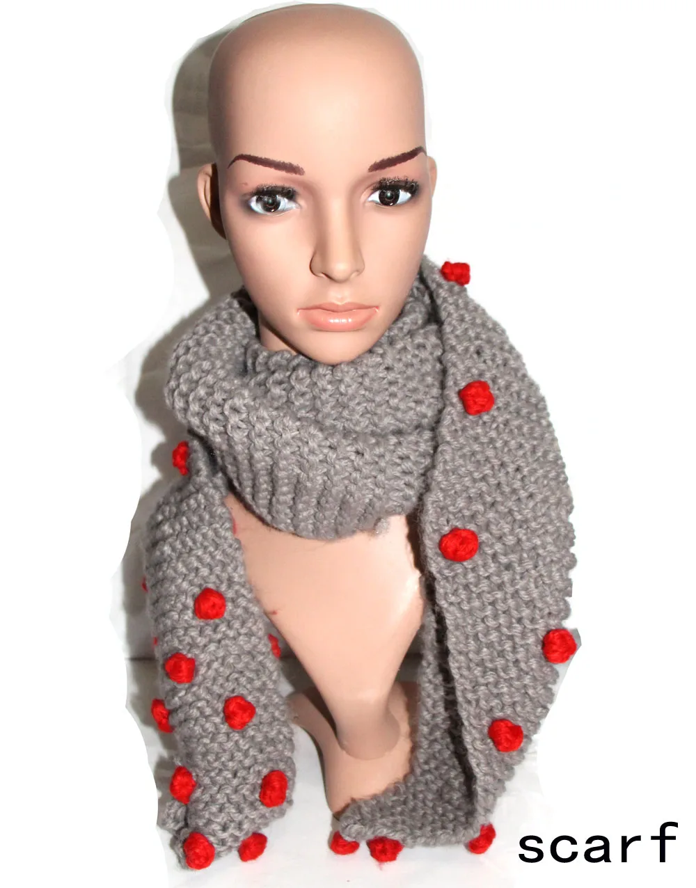 BomHCS ручной работы шарф перчатки шапочка большие кошачьи уши и большой Pom Шапка теплый вязаный зимний женский($22,98-шарф,$10,98-перчатки,$10,98-шапочка - Цвет: scarf