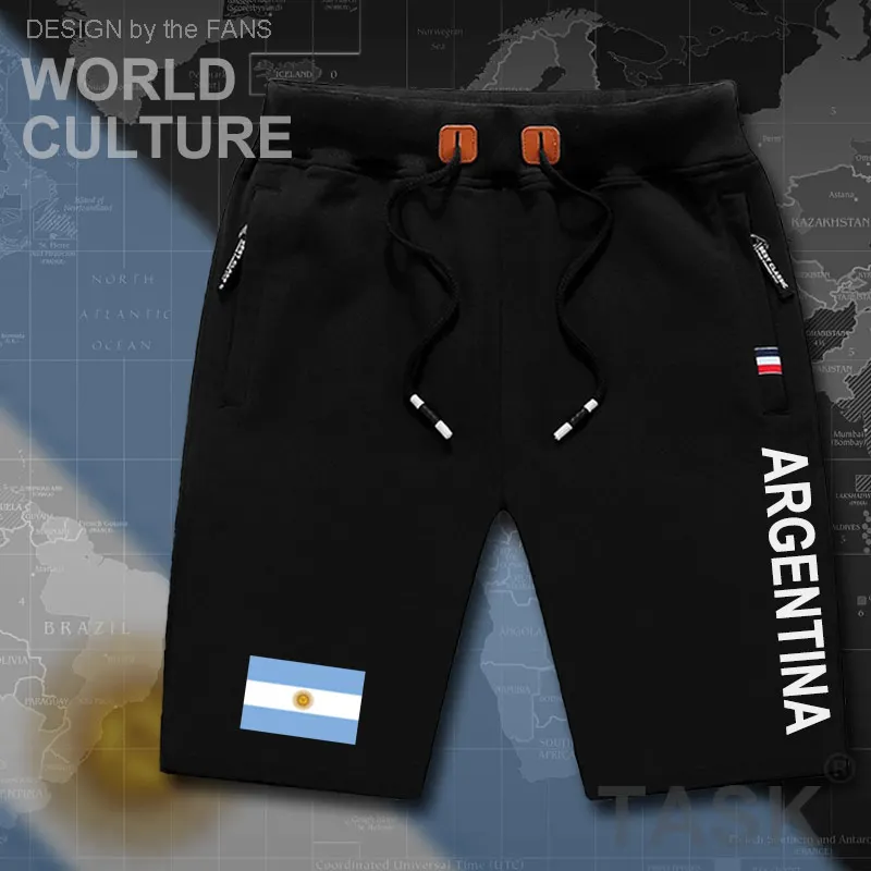 Мужские пляжные шорты Argentina спортивные с карманами на молнии изображением флага