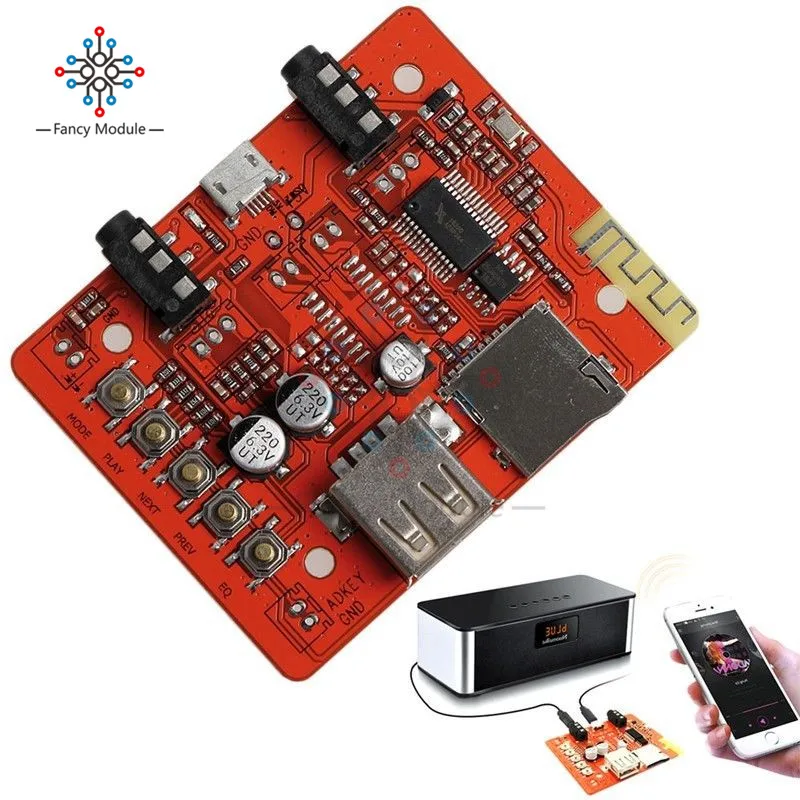 

5V Wifi Wireless Bluetooth Audio Receiver Board Module For Automotive Audio With Stereo Amplifier Headphone USB Adapter Module
