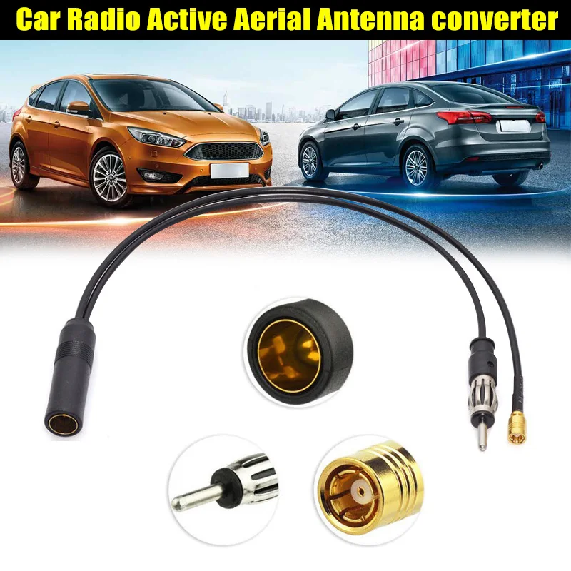 

2018 Car Radio Active Aerial Antenna Converter Splitter SMB DIN Cable Car Replacement CSL88