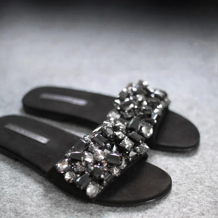 sandals with crystal stones