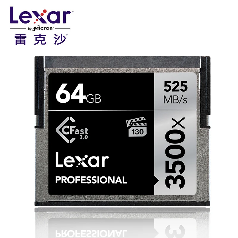 Оригинальная карточка Lexar Cfast 2,0 3500X525 M/s 64G 128G 128G 256G 512G Профессиональная фотография 4K камера видео карта памяти - Емкость: 64GB