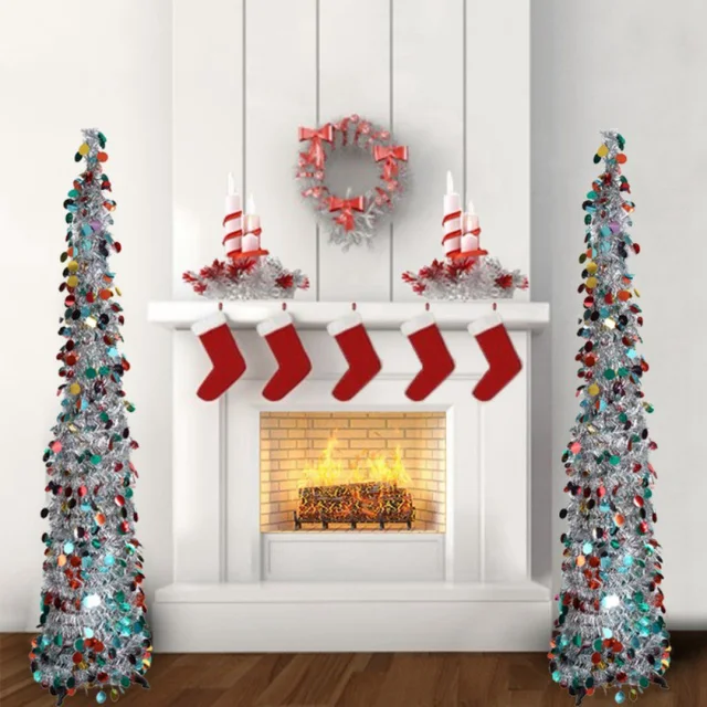 Christmas Tree Tinsel Decorations Collapsible New Christmas Tree Tinsel Decorations Collapsible New Year S Easy To Put Up And