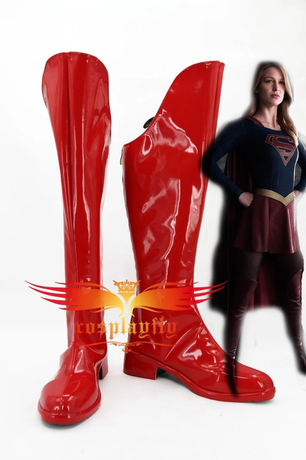 

TV Show Supergirl Kara Zor-El Red Boots Cosplay Shoes Custom Made Any Aize Adult Halloween Carnival Christmas For Costume