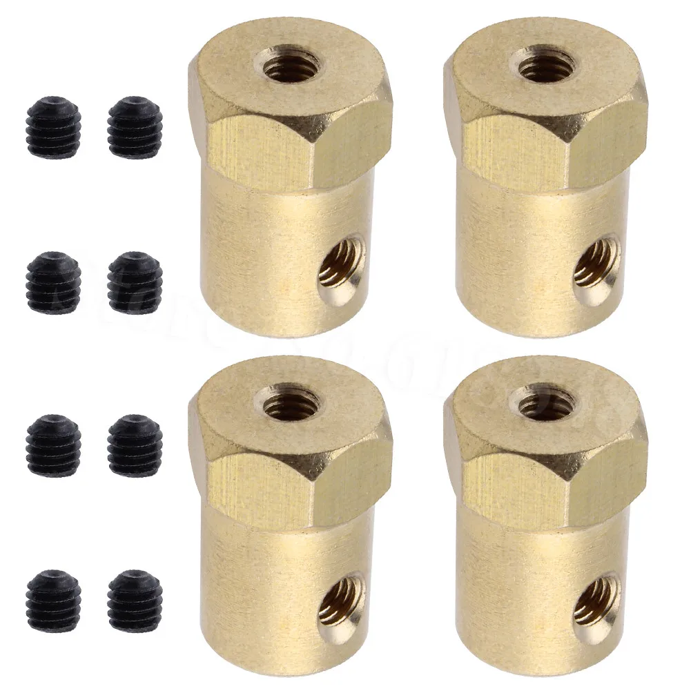 

4pcs/lot Flexible 3/4/5/6/7/8mm Wheels Tires DC Motor Coupling Coupler Connector 12mm Hex 18mm Length for RC Car Robot DIY