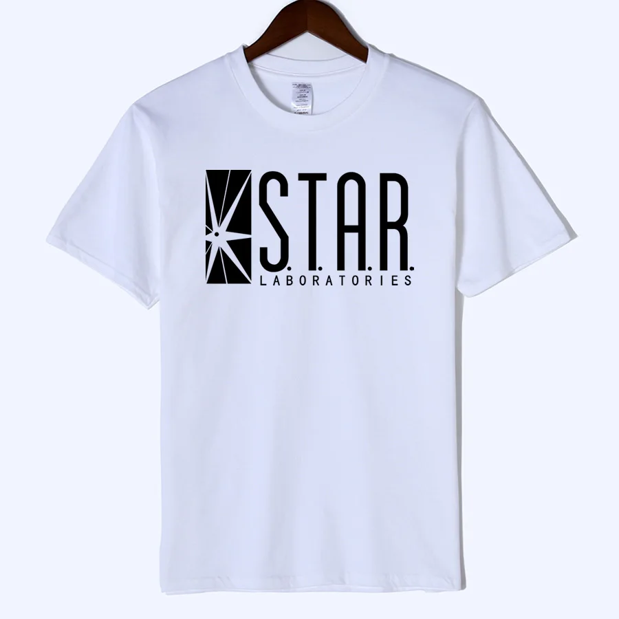 

STAR labs new fashion T shirt men summer tops tees jumper the flash gotham city comic books superman tv series men's T-shirt Top