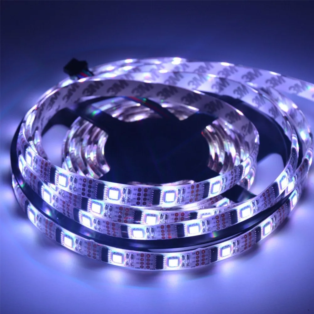 5 M WS2801 светодиодная полоса с адресом программирования Arduino Ambilight ТВ 32 светодиодный s/m 5050 RGB 12 мм Черный PCB DC5V не обладает водонепроницаемостью: IP20