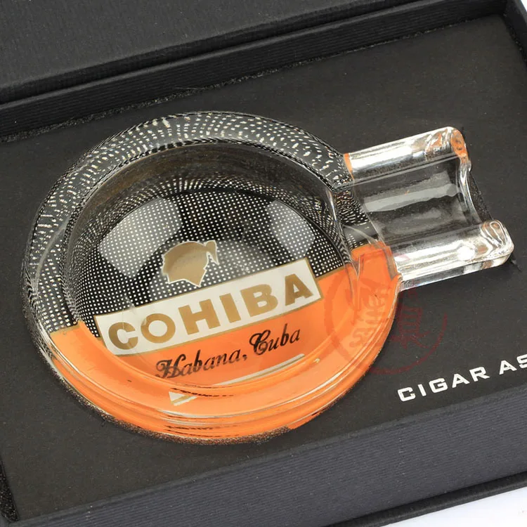 Хорошее качество! Так приятно! COHIBA классические гаджеты портативный прозрачный узор Кристалл сигары пепельница