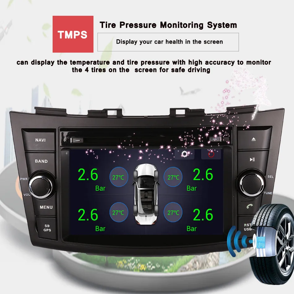 Top 7" Android 9.0 Car GPS Player for Suzuki Swift 2011-2016 with Octa Core 4GB Ram Auto Radio Multimedia GPS NAVI 3/4G LTE Audio 5