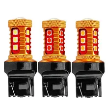 2 шт. T20 7443 W21/5 W супер яркий 1000LM 15 SMD 3030 светодиодный Желтый Янтарный сигнал поворота белый авто реверсивная лампа красный автомобильный тормозной светильник