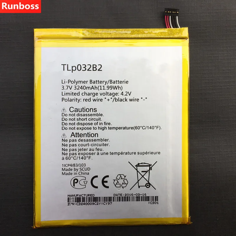 Аккумулятор 3240 мАч TLp032B2 для Alcatel Flash Plus 2 II OT-7049D 7049D TLp032B2 TLp032BD батареи для мобильных телефонов
