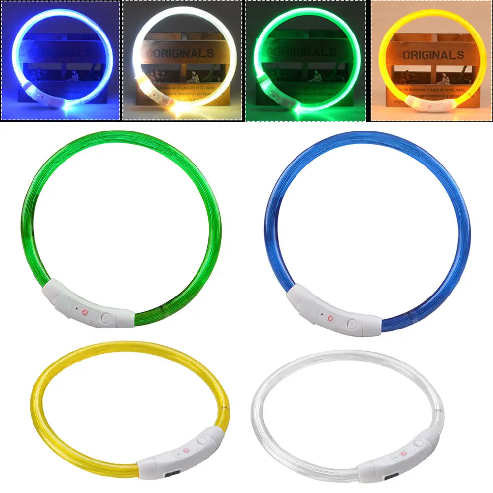 Rechargeable USB Waterproof LED Luminous Light Band Safety Pet Collar Pet supplies 3 Modes