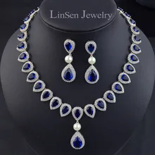 Синий/желтый/красный/зеленый/белый ожерелье серьги вечерние/свадебные комплекты ювелирных изделий, высокое качество роскошные ААА кубического циркония ювелирные изделия для невесты