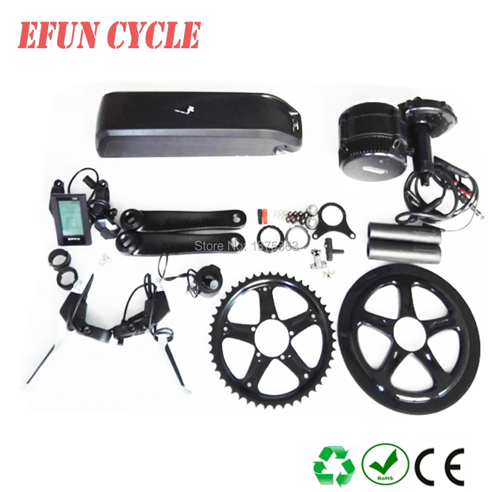 

Free shipping 8Fun/Bafang BBS02 36V 500W mid drive motor kit with 36V 13Ah Hailong down tube battery for fat tire bike/city bike