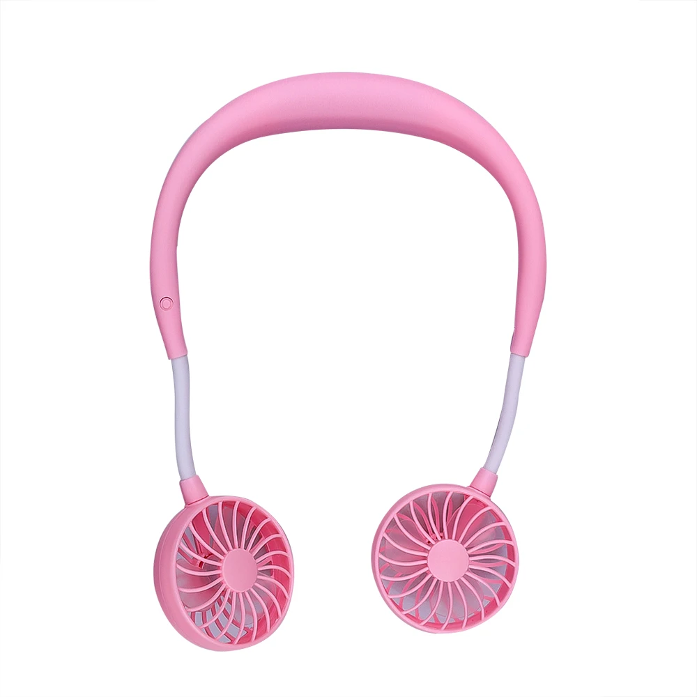 Pink Мини USB портативный вентилятор свободные руки шеи спортивный вентилятор 3 скорости регулируемый шейный воздушный вентилятор охладитель Кондиционер для домашнего офиса - Цвет: Pink
