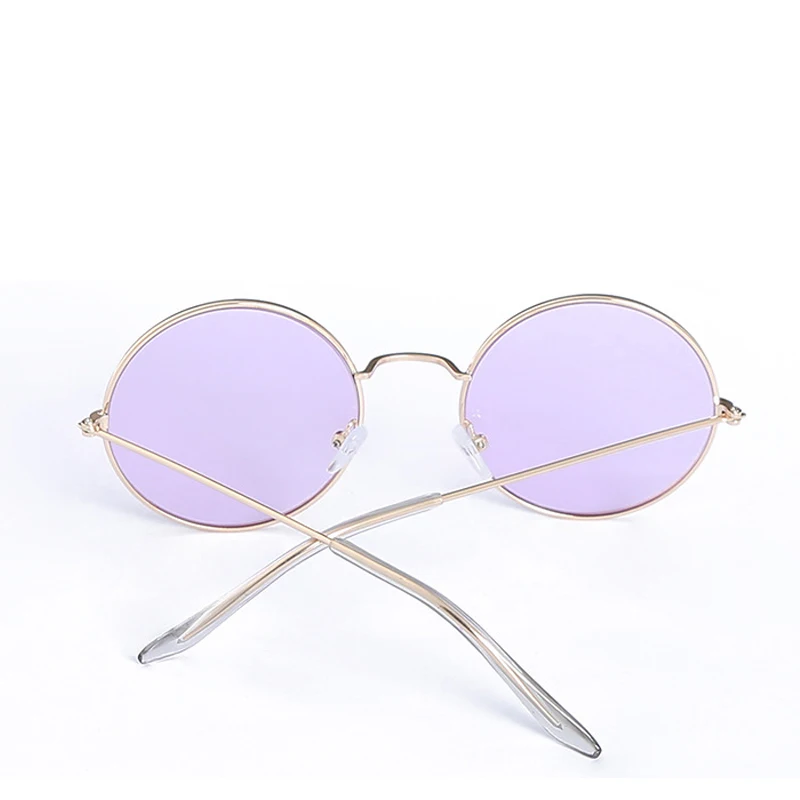 DOKLY модные шоу стиль ретро хиппи металлические линзы Круглые Солнцезащитные очки для женщин винтажные Круглые Солнцезащитные очки UV400