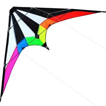 Outdoor Fun Sports NEW 48/ 71 Inch Dual Line Stunt  Kites  /  Rainbow Kite  With Handle And Line Good Flying 1