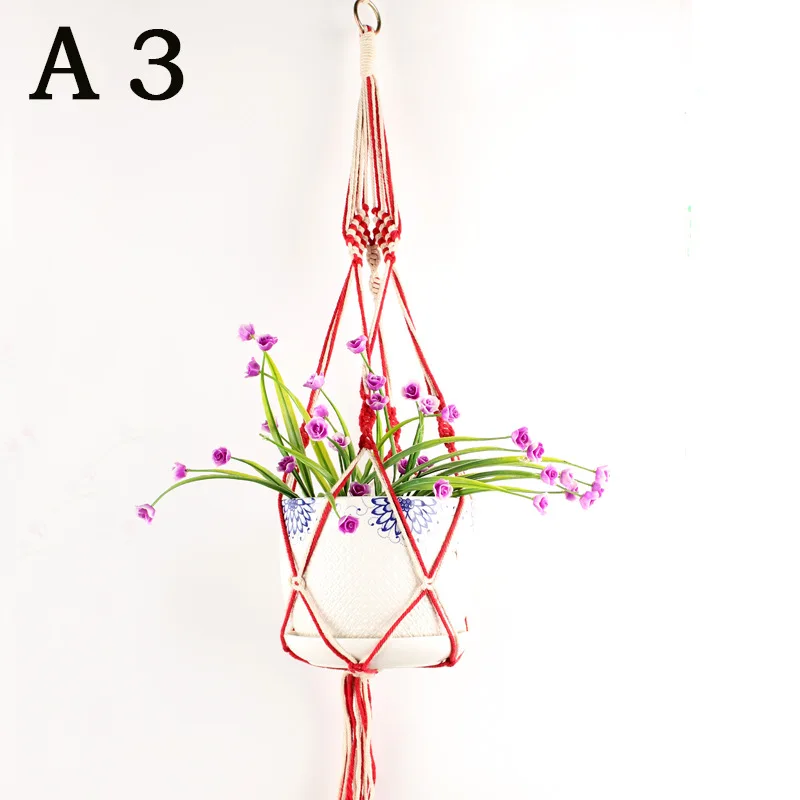 Новая подвеска для растений из макраме Кашпо Корзина держатель цветочного горшка джутовая веревка плетеный ремесло ручной вертикальный