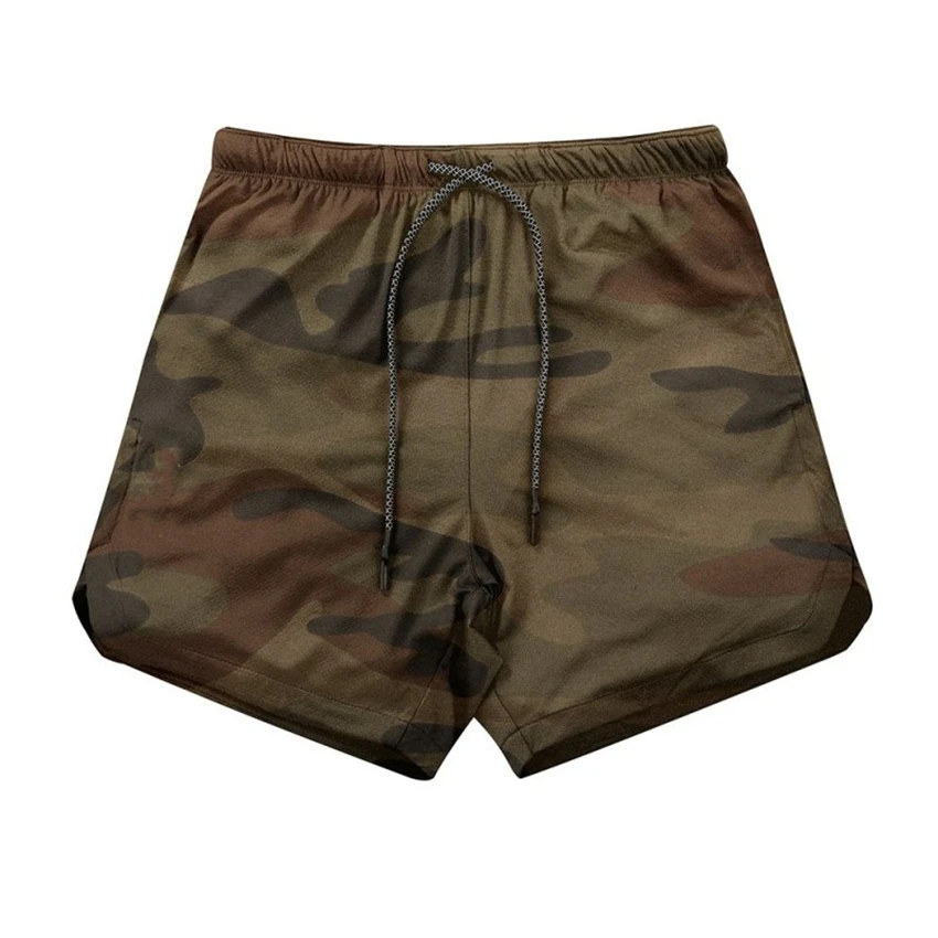 Summer Men Double layer mesh Breathable Shorts camouflage color casual shorts Gyms Fitness Exercise Fast-drying Short Pants
