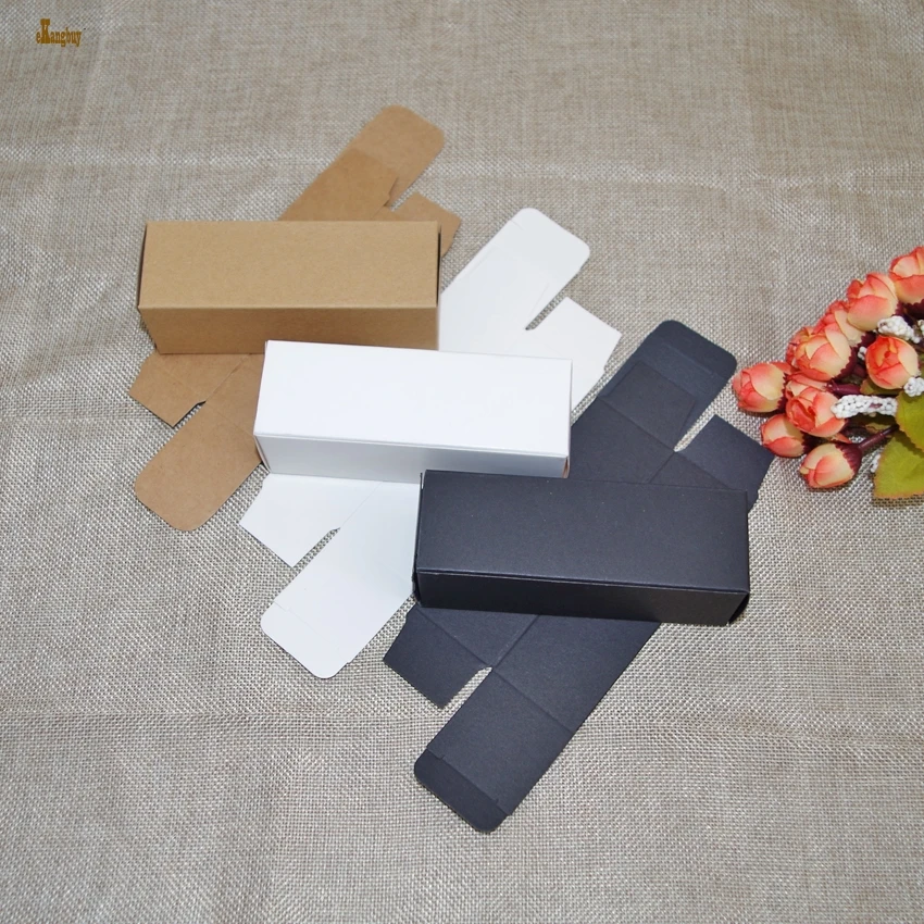 100 шт./лот 3 5x3 5x15 6 см белый черный крафт бумага коробка DIY губная помада Парфюмерия