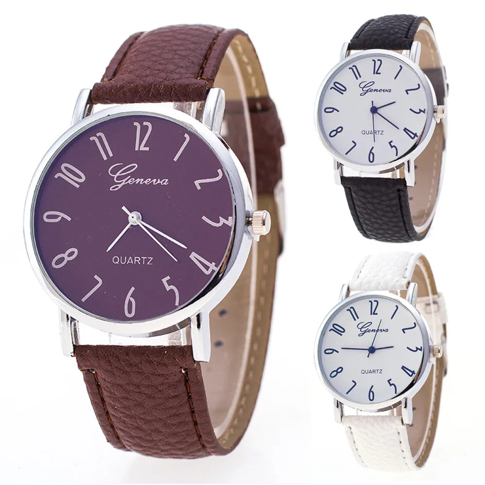 2018 Hot Sale Fashion Women Ladies Geneva Luxury Leather Band Quartz