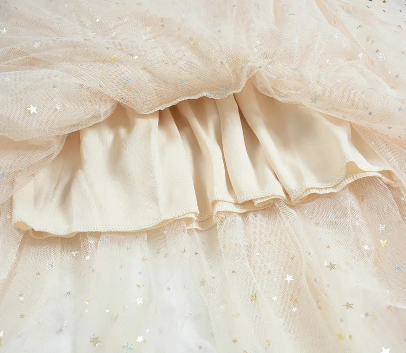 Асимметричная Тюлевая юбка Феи со звездами, расшитая блестками, звездная Многослойная сетка, длинные юбки, растягивающиеся, высокая талия, блестящие юбки-пачки, розовый, серый, черный