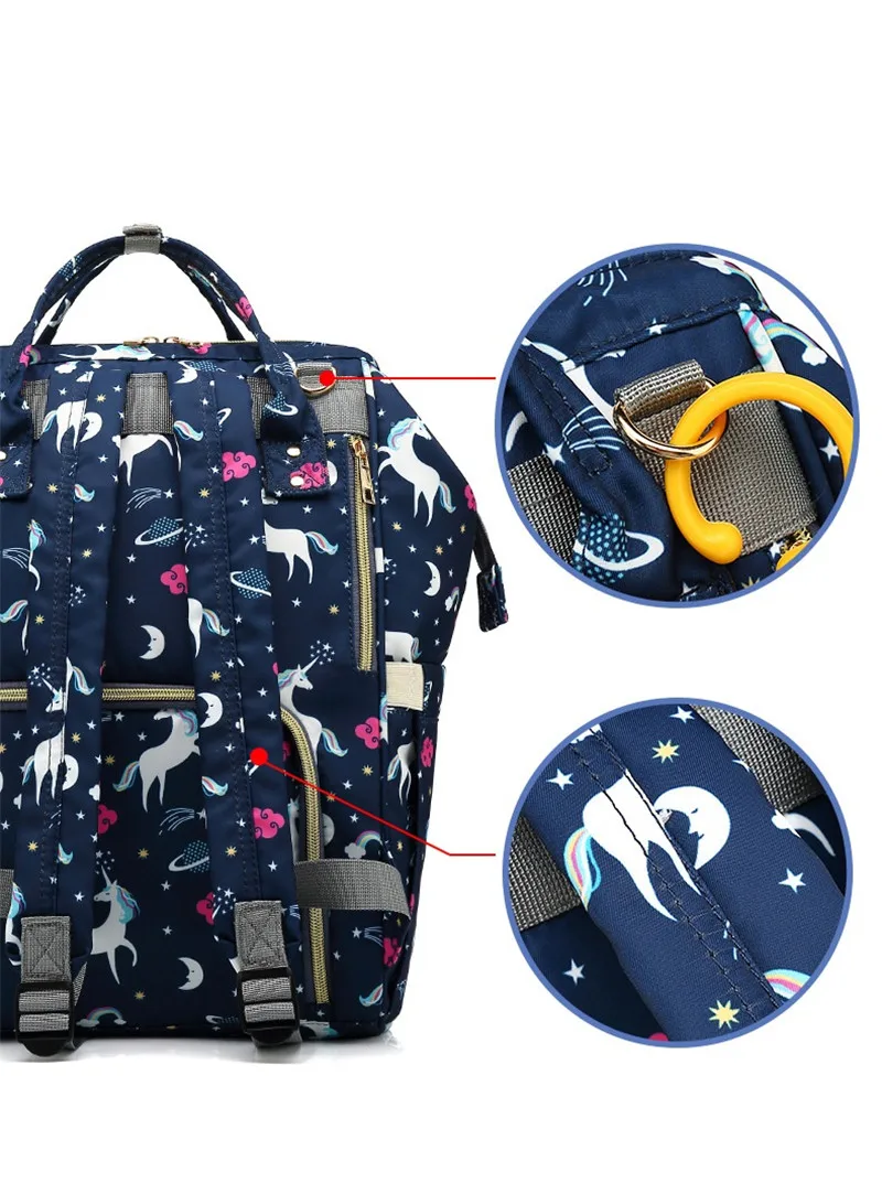 Unicorn Mummy bag multi-function large capacity waterproof backpack Backpack multi-function out of mother-to-child bag20