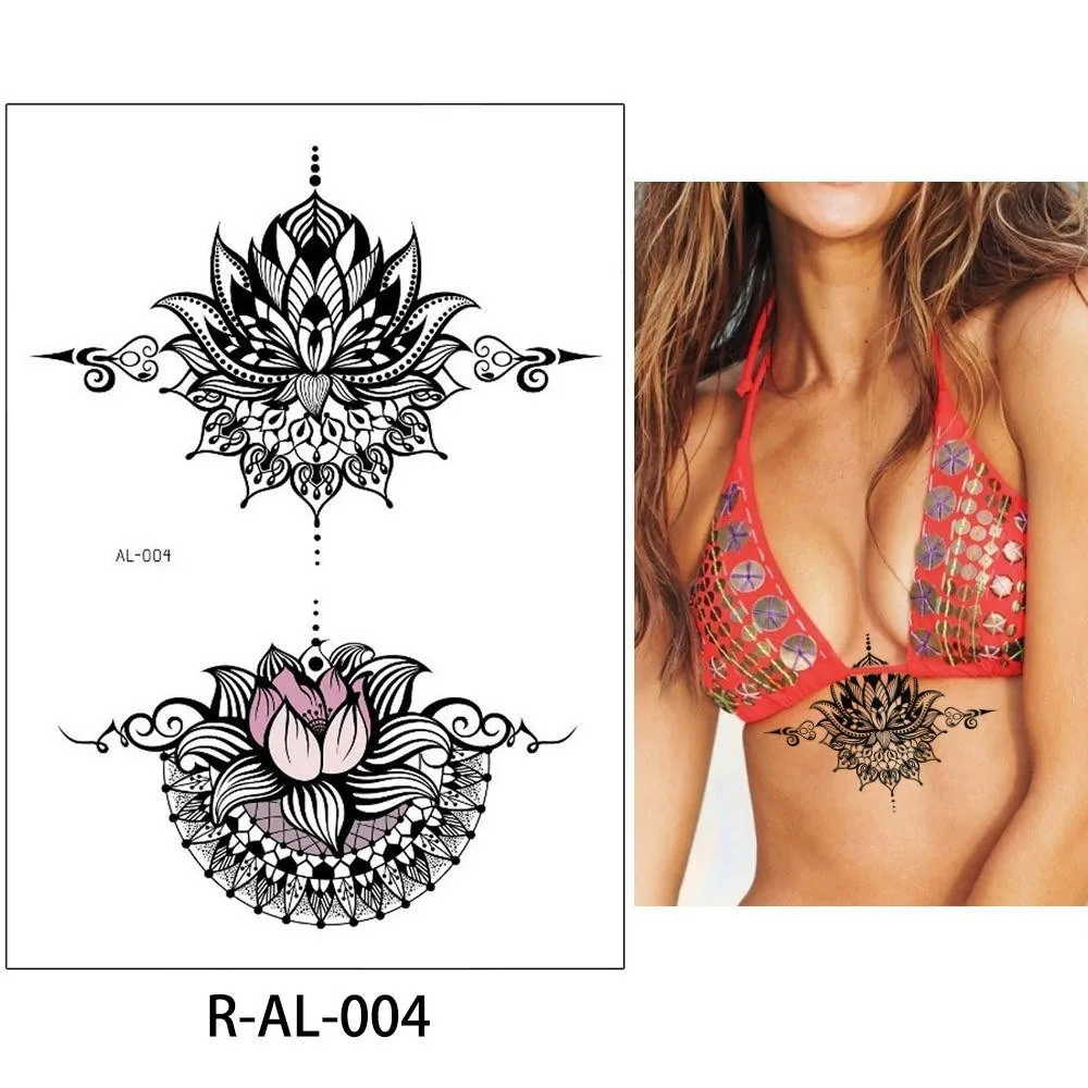 Glaryyears 1 лист грудь талия временная татуировка наклейка Горячая поддельная тату флеш-тату водонепроницаемый сексуальный боди-арт женский R-AL - Цвет: R-AL-004