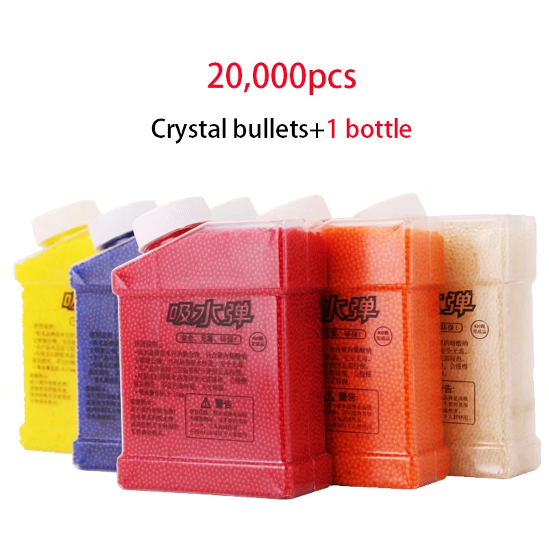 

20000 Pcs Water Bullet With Bottle Crystal Paintball Bullet For Nerf Toy Gun Color Orbeez Crystal Mud Gun Outdoor Accessory Toy