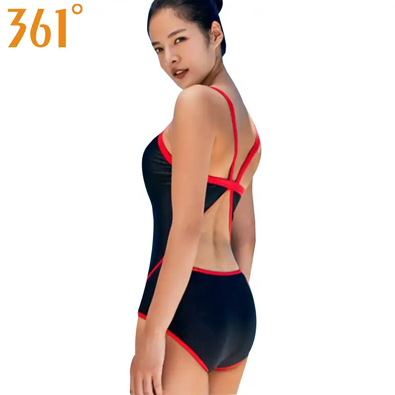 black athletic swimsuit