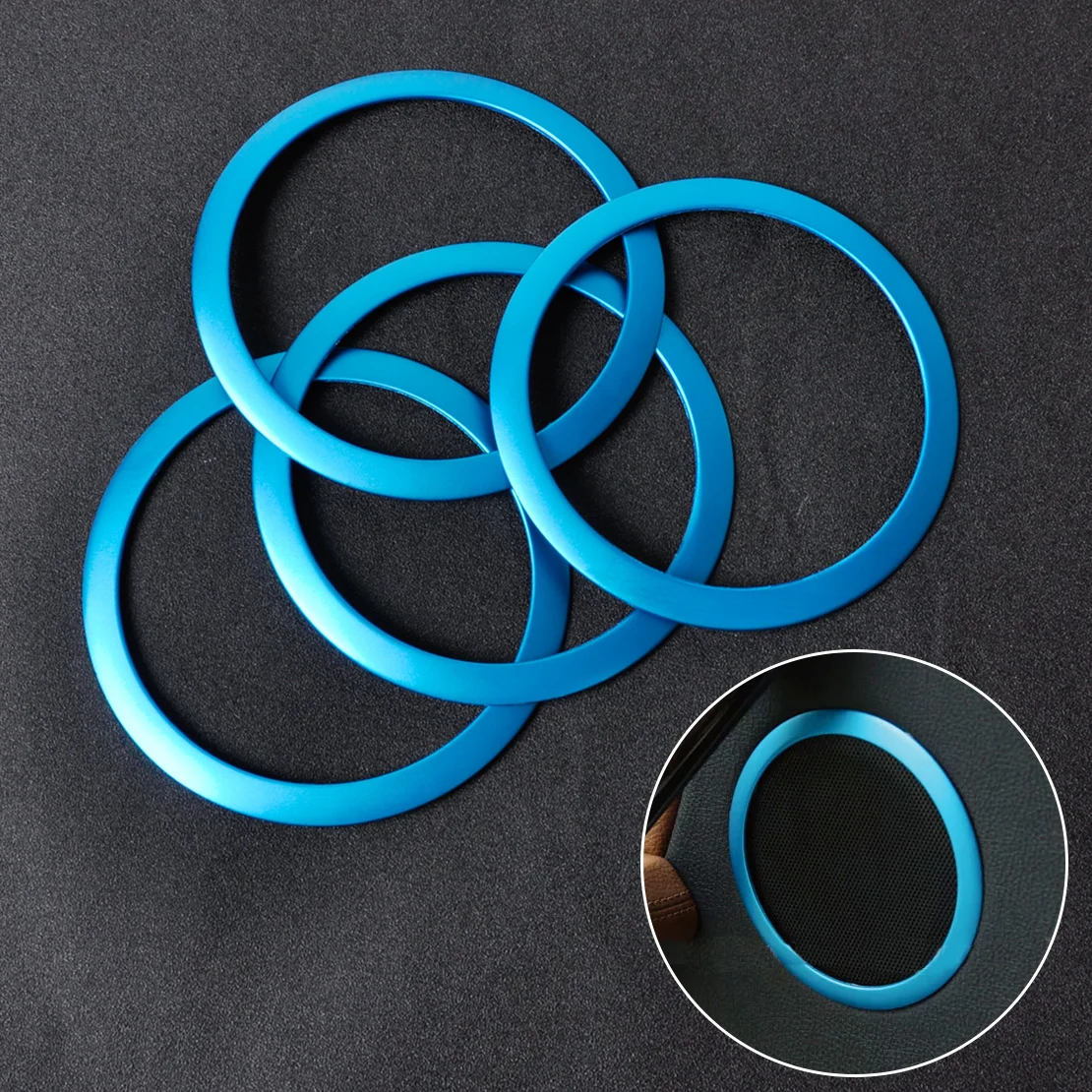 

CITALL 4X Blue Interior Door Stereo Speaker Molding Trim Cover Ring For BMW 3 Series F30 F34 320i 328i 335i 2012 2013 2014 2015