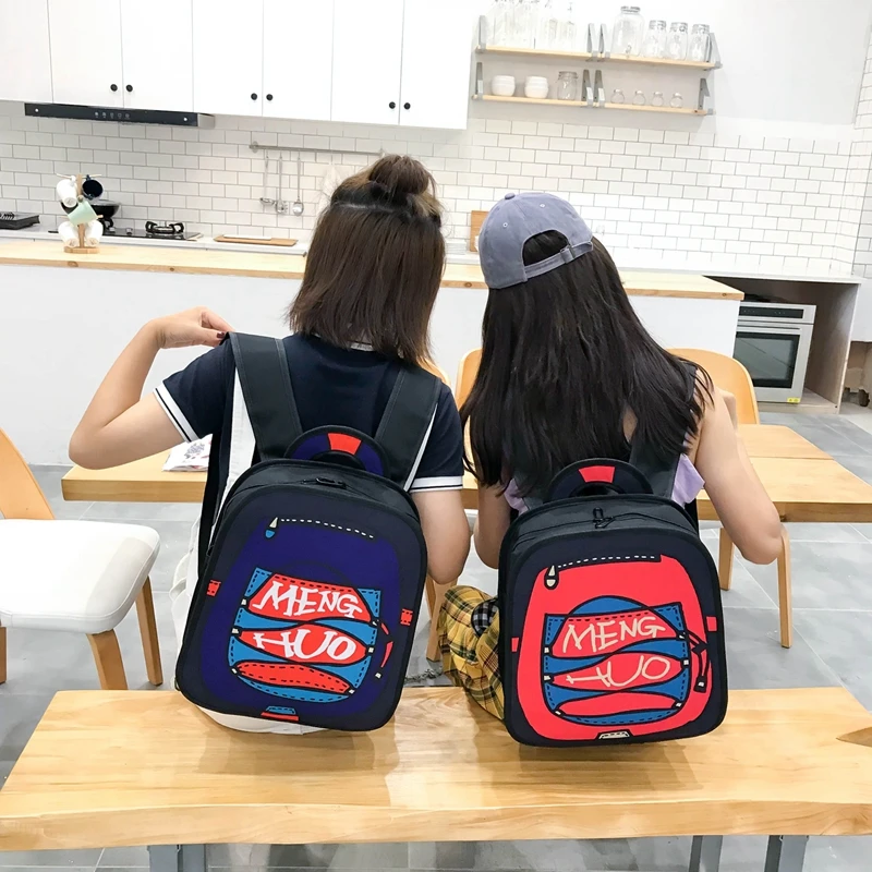 Menghuo New 3D Anime Cartoon Women Backpack School Bag Nylon 2D Style Travel Drawing Book Backpack Mochilas for Teenagers Gilrs (57)