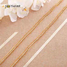 Алмазный свадебный пояс MissRDress золотой кристалл свадьба створки стразы свадебный пояс-лента для свадьбы вечернее платье J117G