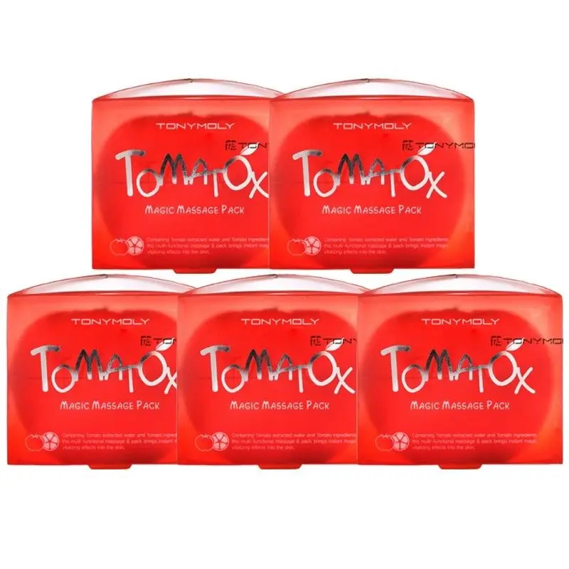 Tomatox Magic masažni paket 80g 5pcs belilna krema vlažilna maska ​​za obraz skrči pore popravljajoče maske za korejsko kozmetiko